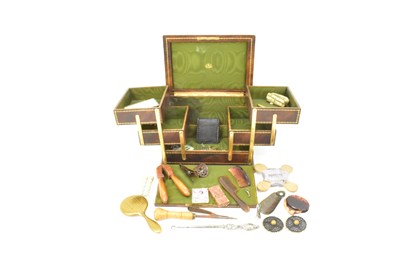 Lot 761 - A vintage J. C. Vickery concertina sewing box...