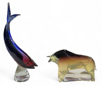 Lot 577 - Two vintage Murano glass ornaments comprising...