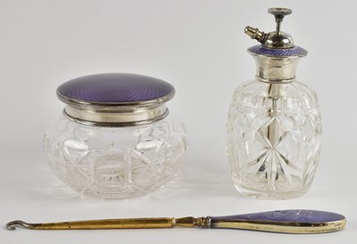 Lot 1239 - Three Art Deco dressing table items, all with...