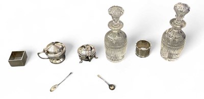 Lot 1244 - Two hallmarked silver mustard pots, both with...