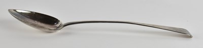 Lot 1203 - A George III hallmarked silver basting spoon,...