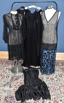 Lot 859 - A black sequinned full length 1920s flapper...