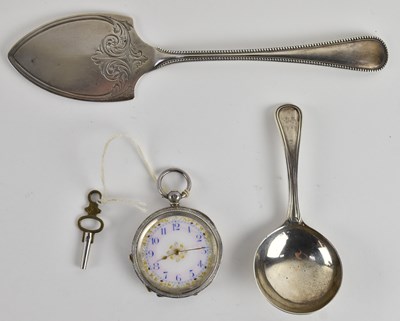 Lot 1258 - A George III hallmarked silver caddy spoon,...
