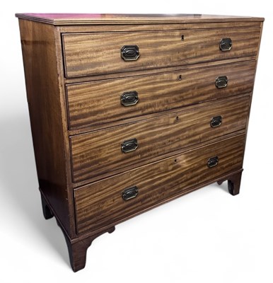 Lot 40 - A 19th century mahogany chest of four long...