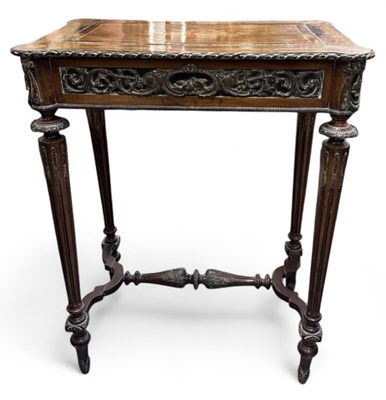 Lot 33 - A 19th century mahogany, boxwood and marquetry...