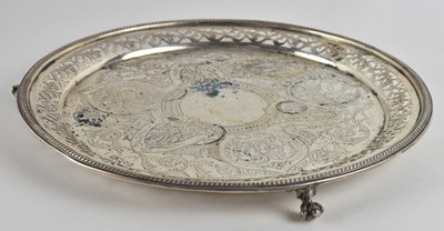 Lot 1158 - A Victorian hallmarked silver salver, with...