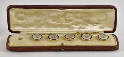 Lot 1283 - ASPREY & CO; a cased set of five 9ct yellow...