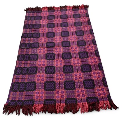 Lot 454 - A large pink, purple and blue woollen Welsh...