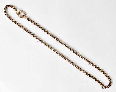 Lot 1257 - A 9ct gold belcher link necklace, length 44cm,...