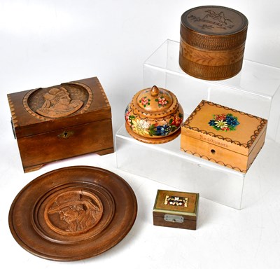 Lot 805 - A mixed lot of decorative boxes, to include a...