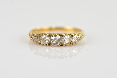 Lot 2344 - A Victorian yellow metal diamond seven stone...