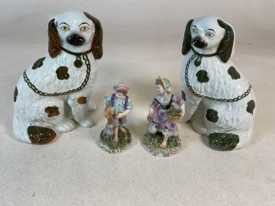 Lot 377 - A pair of Continental figures, and...