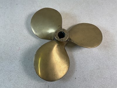 Lot 78 - A Stuart brass boat propeller, with numbers...