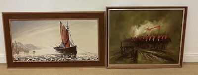 Lot 502 - JOHN BAMPFIELD; oil on canvas, British Calvary...