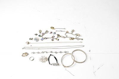 Lot 1341 - A quantity of silver jewellery, to include a...