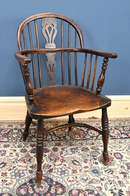 Lot 2962 - A 19th century yew and elm country Windsor...