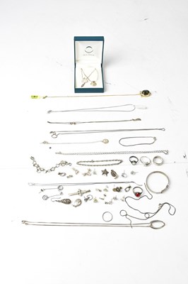 Lot 1336 - A quantity of silver jewellery, to include a...