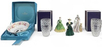 Lot 542 - COALPORT; two boxed porcelain figures of...