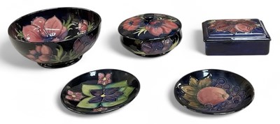 Lot 529 - MOORCROFT; a blue ground 'Anemone' pattern...