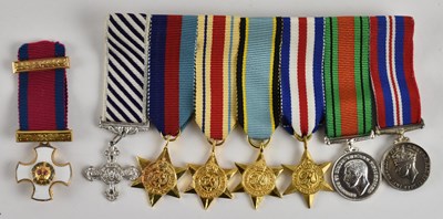 Lot 351 - A set of seven WWII miniature dress medals...