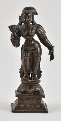 Lot 1093 - A small 19th century Chinese bronze figure of...