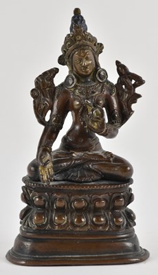 Lot 1029 - A small 19th century Chinese Manjushri...