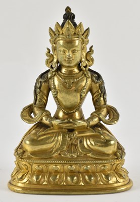Lot 1040 - A 19th century Chinese gilt bronze Amitayus...