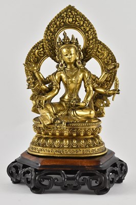 Lot 1030 - A 19th century Chinese gilt bronze and...
