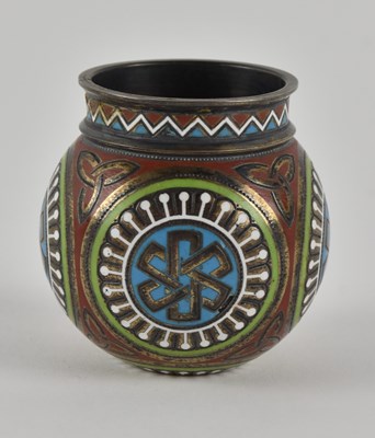 Lot 1167 - A Russian 88 grade silver and cloisonné enamel...