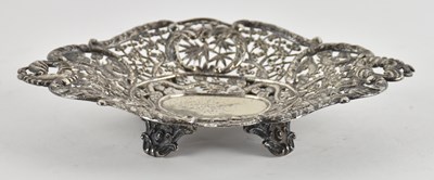 Lot 1207 - WANG HING; a pierced oval Chinese Export...