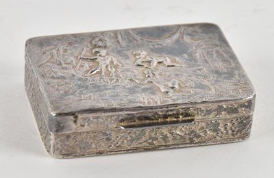 Lot 1253 - A Continental silver rectangular snuff box,...