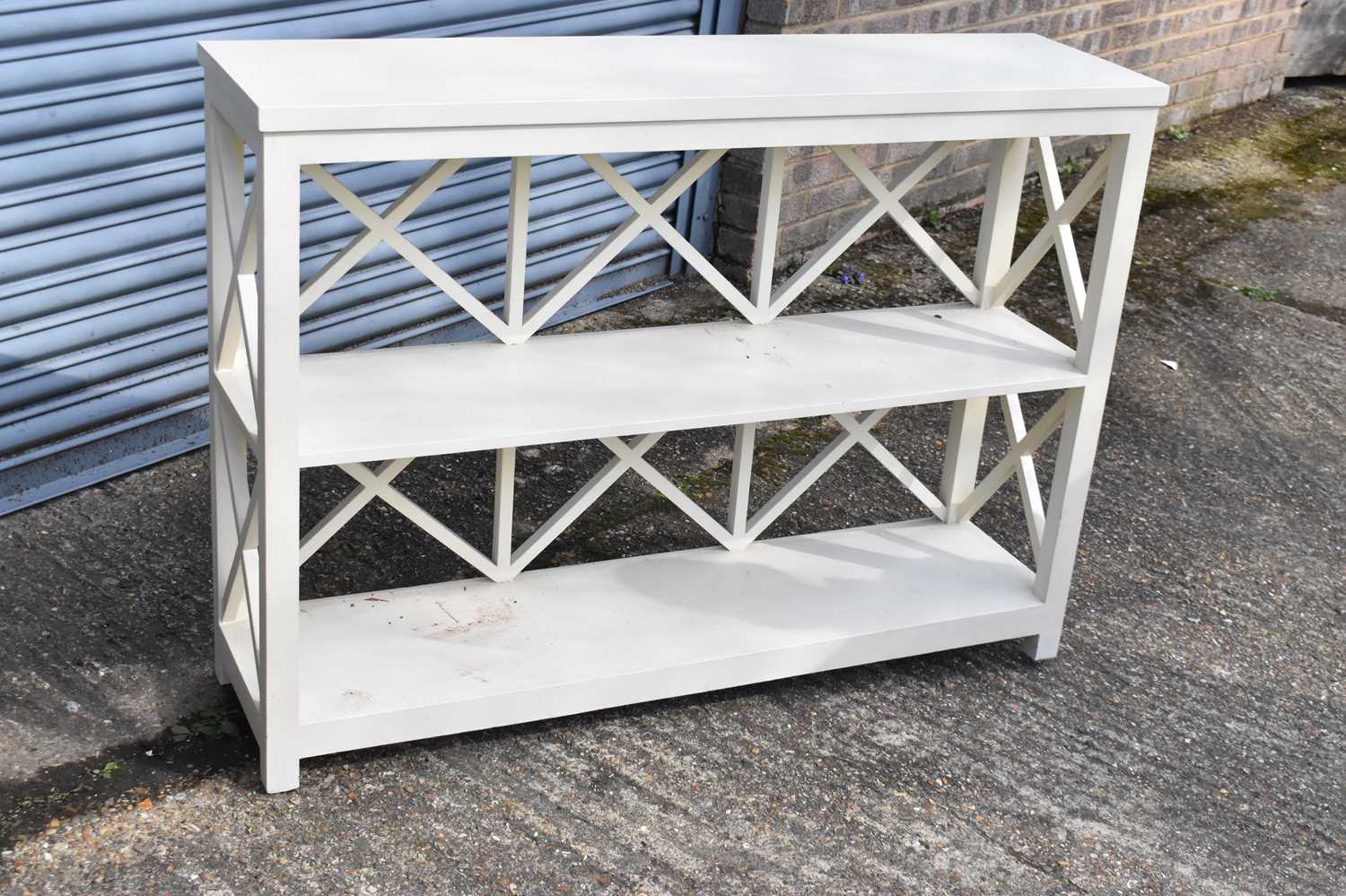 Lot 83 A set of modern white painted shelves, height