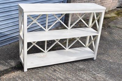 Lot 83 - A set of modern white painted shelves, height...