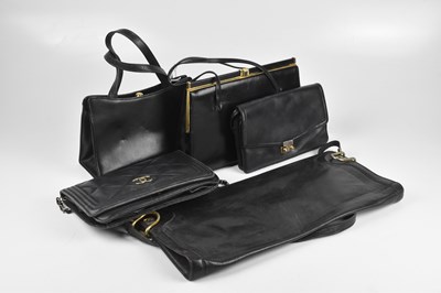 Lot 353 - PIERRE CARDIN; a vintage black leather clutch...