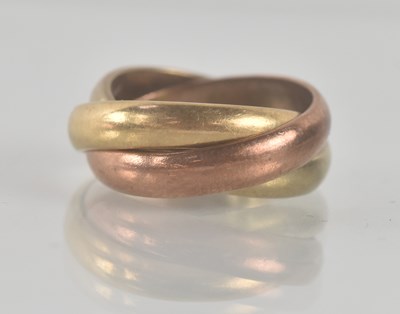 Lot 1309 - IN THE STYLE OF CARTIER; a 9ct tricolour gold '...