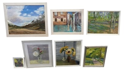 Lot 265 - SHIRLEY GOODLIFFE; oil on board, Venice, 28.5...