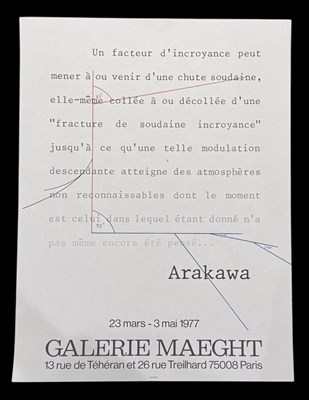 Lot 200 - SHUSAKU ARAKAWA (1936-2010); a lithographic...