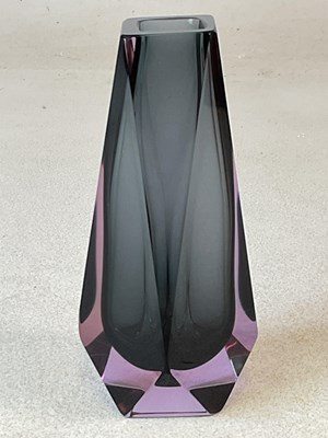 Lot 443 - MURANO; a Sommerso grey and purple faceted...