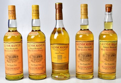Lot 293 - GLENMORANGIE; five bottles of 10 year old...