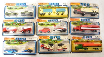 Lot 482 - MATCHBOX; nine no.900 carded diecast model...