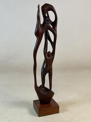 Lot 306 - A mid 20th century abstract teak sculpture of...