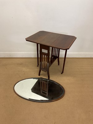 Lot 948 - An Edwardian mahogany inlaid drop-leaf...
