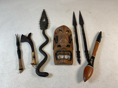 Lot 32 - A group of modern tribal art including a...