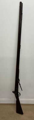 Lot 88 - A large flintlock rampart musket, with fitted...
