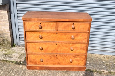 Lot 24 - A Victorian mahogany chest of two short over...