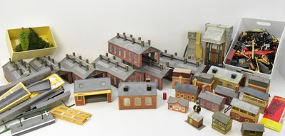 Lot 437 - A large quantity of model railway buildings,...