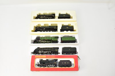 Lot 363 - HORNBY; five boxed locomotives and tenders,...