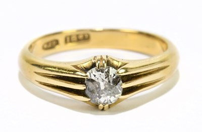 Lot 1058 - An 18ct yellow gold diamond solitaire signet...