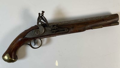 Lot 119 - A Flintlock pistol with brass fittings and...