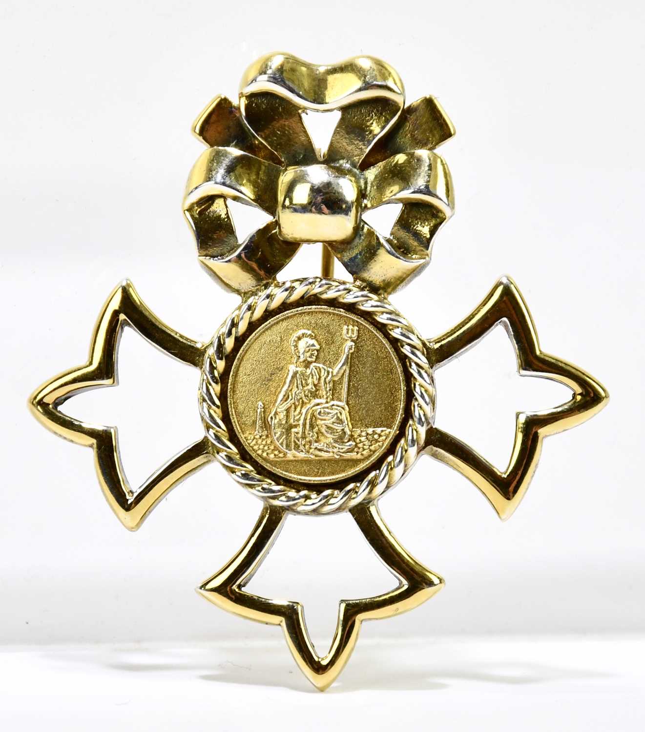 Lot 1604 - A silver gilt Maltese cross brooch, inscribed...